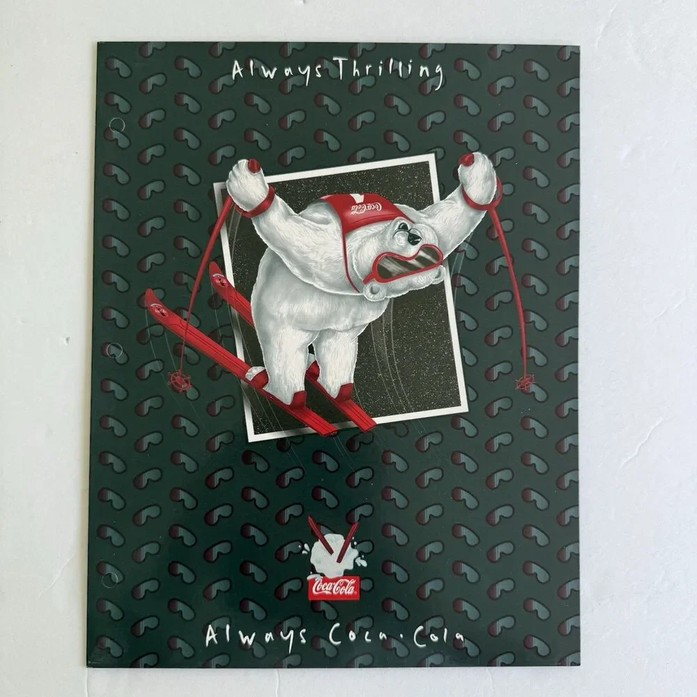 Vintage Coca Cola Coke Soft Drink Folder Polar Bear 1997 Memorabilia Set of 4